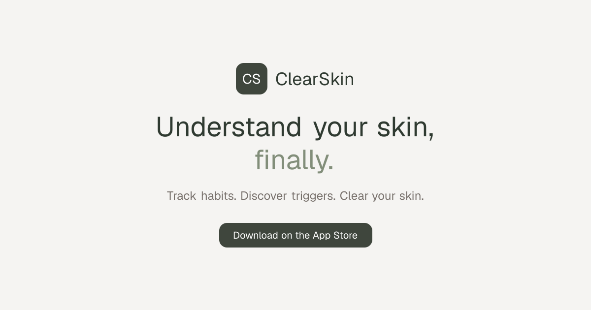 ClearSkin acne trigger tracking app preview